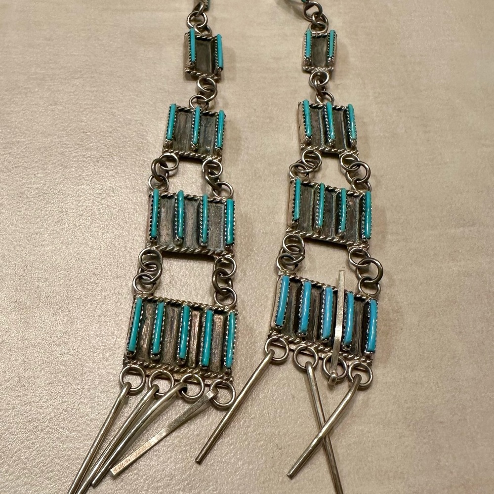 Elegant Silver and Turquoise Dangle Earrings